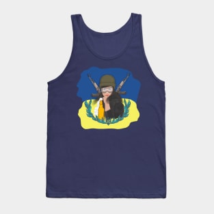 Military Ukrainian Woman. Ukraine strong Tank Top